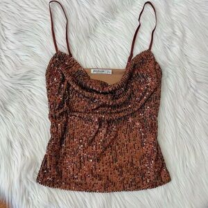 Vintage Y2K sequin tank top 🤎 by Stradivarius